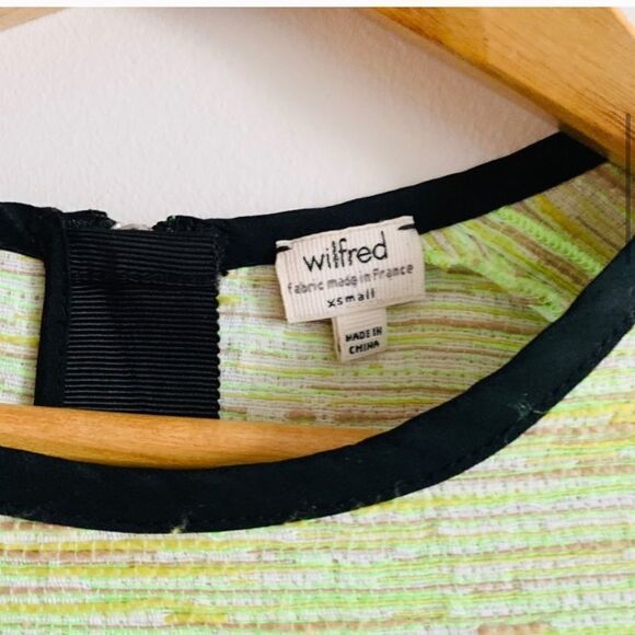 Wilfred Aritzia Palais Neon Green Yellow Textured T-Shirt Top - Picture 4 of 15